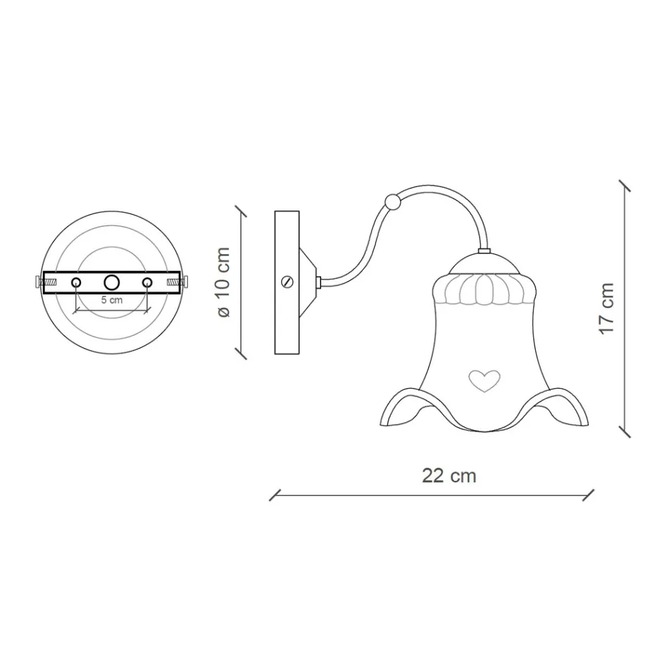 Lampe keramiske væg dekoreret rustikke Ferroluce Chieti Viadurini