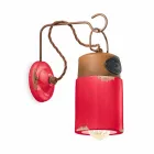 Væglampe i keramik og jern rust Desiree Ferroluce Viadurini