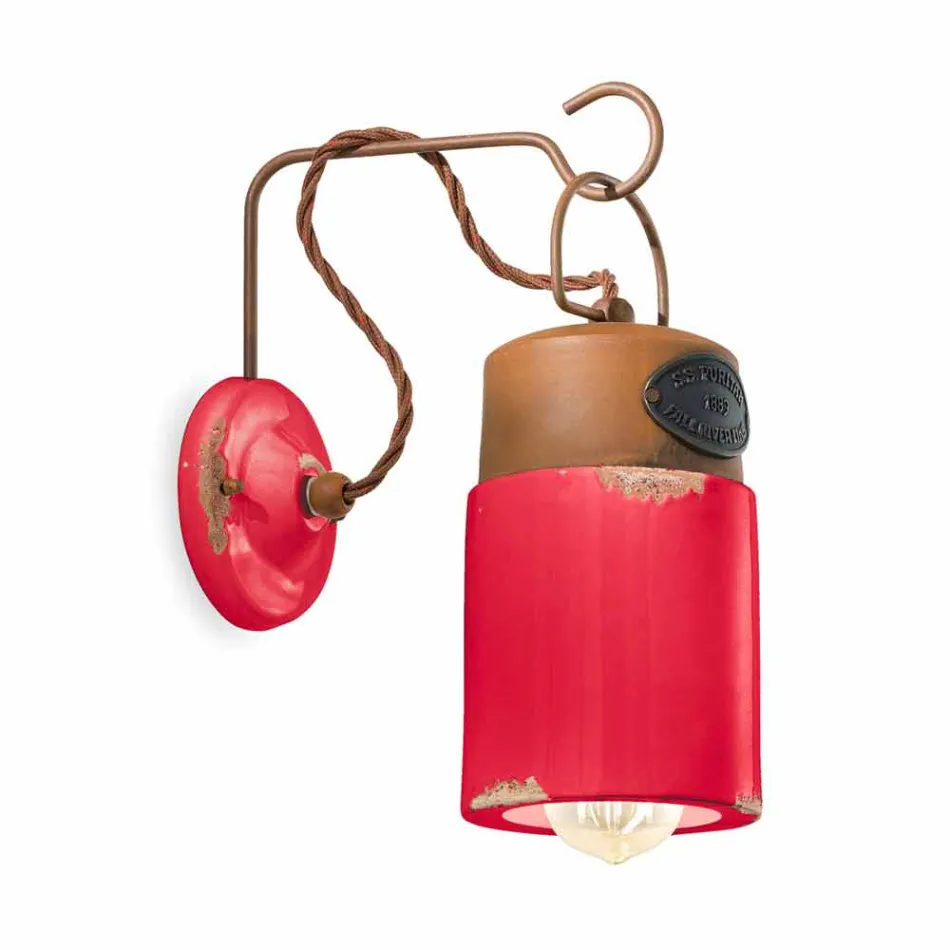 Væglampe i keramik og jern rust Desiree Ferroluce Viadurini