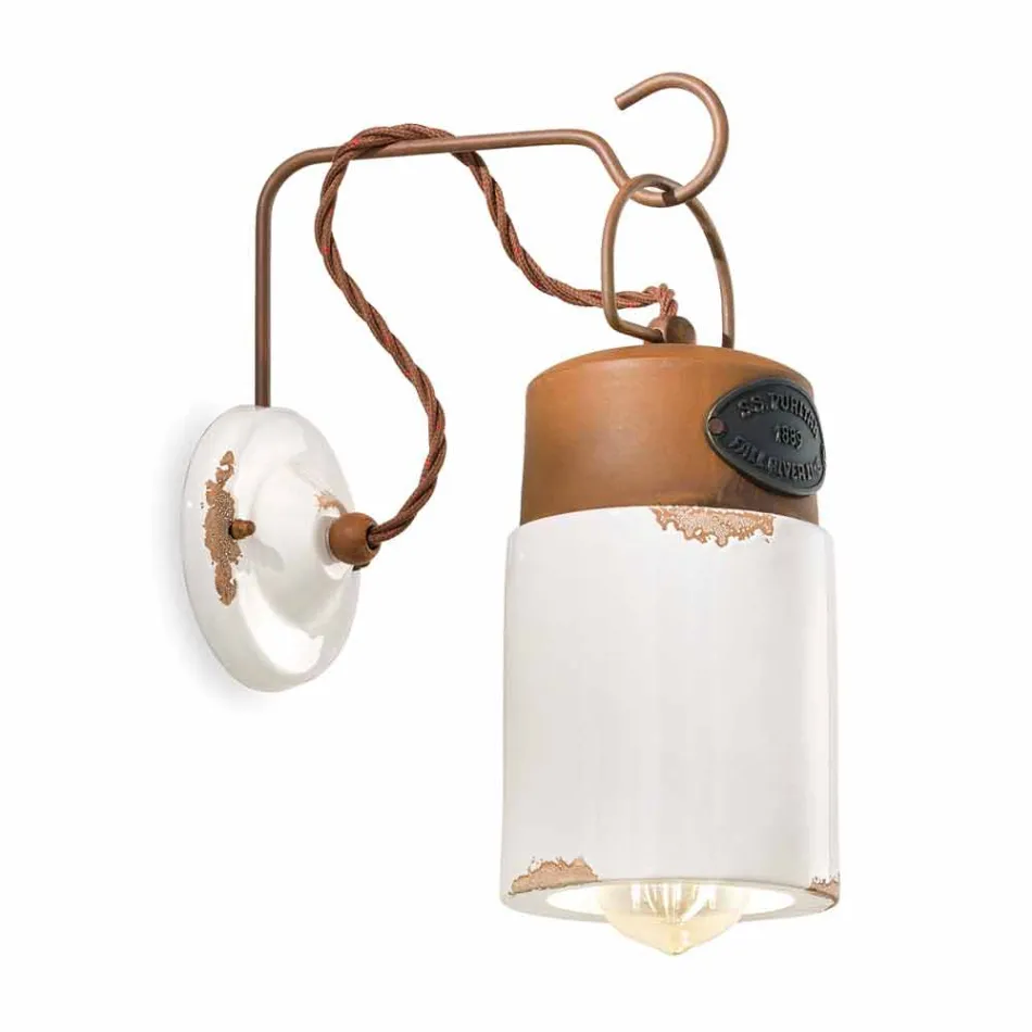 Væglampe i keramik og jern rust Desiree Ferroluce Viadurini