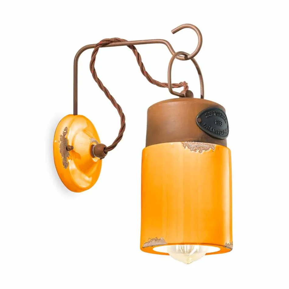 Væglampe i keramik og jern rust Desiree Ferroluce Viadurini