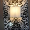 Moderne væglampe i bambusilke, elfenbenfarve