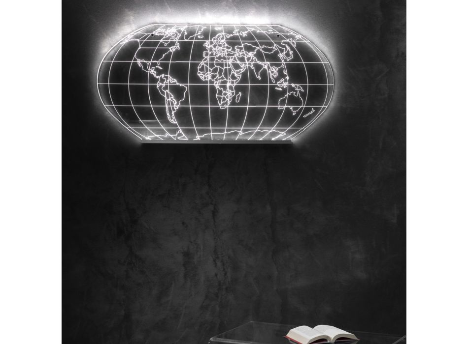 Planisphere væglampe i lasergraveret akrylkrystal - Rihanna Viadurini