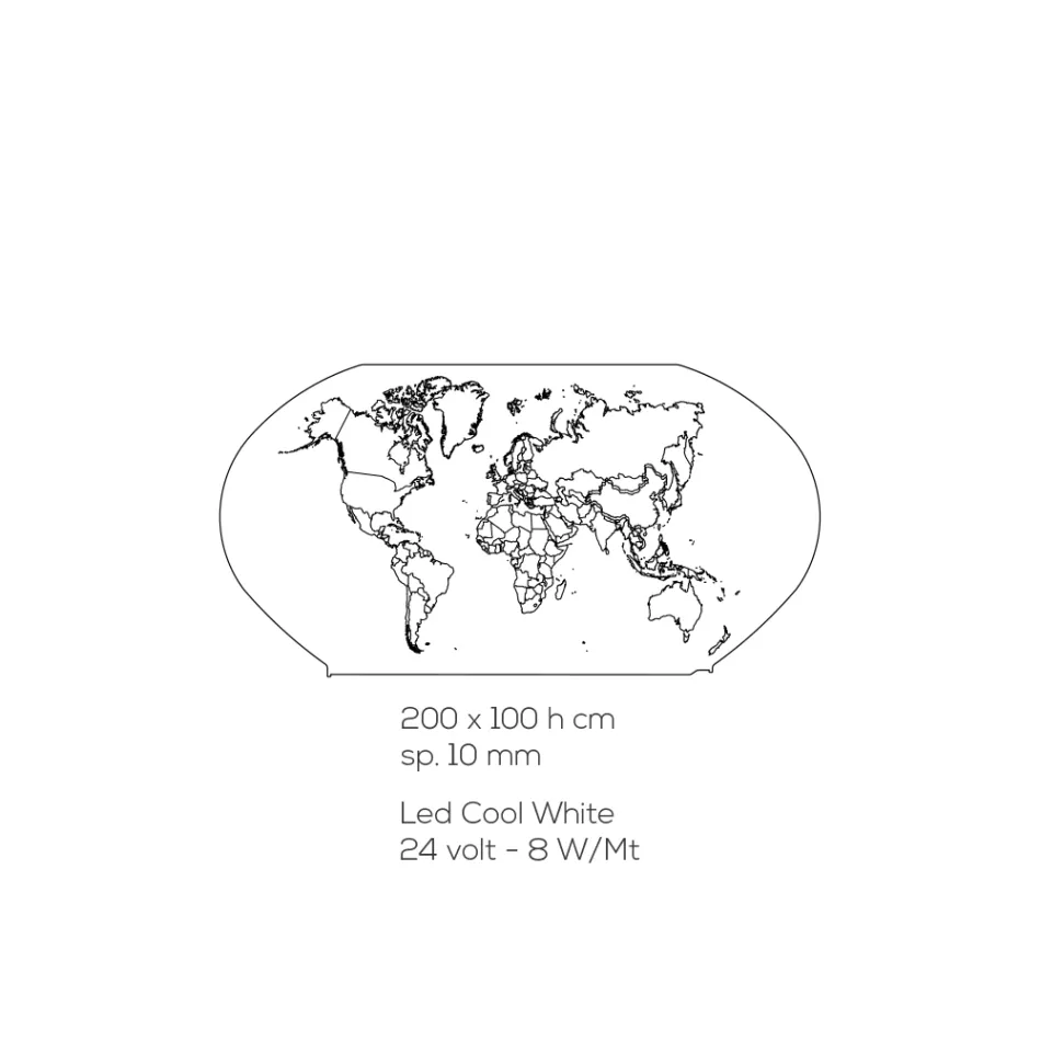 Planisphere væglampe i lasergraveret akrylkrystal - Rihanna Viadurini