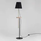 Design gulvlampe i stål, aske og messing Made in Italy - Pitulla Viadurini