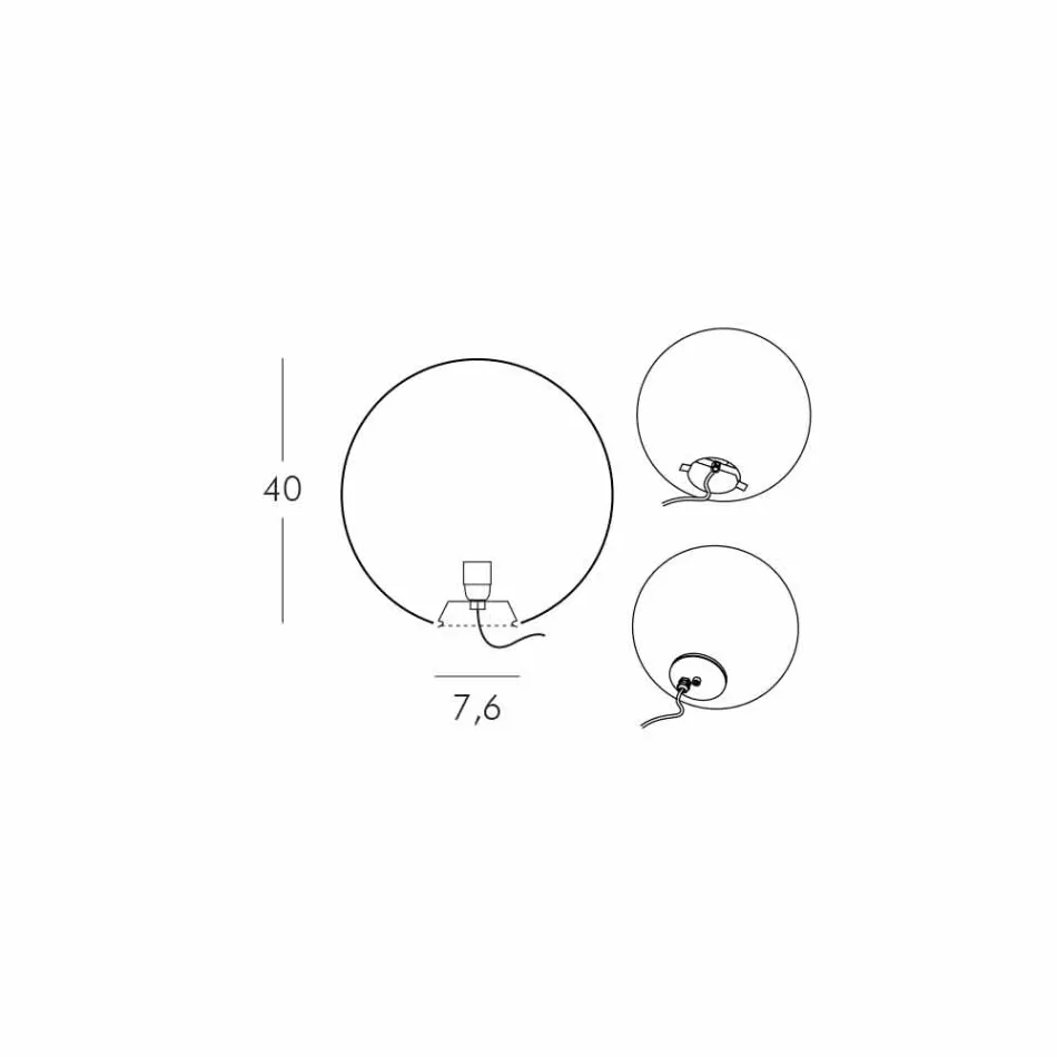 Globe sfære / bordlampe Slide Globo hvid lyst lavet i Italien Viadurini