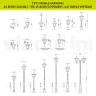 Haveloftslampe i glas og 5 aluminiumsfinisher - Pinako Viadurini