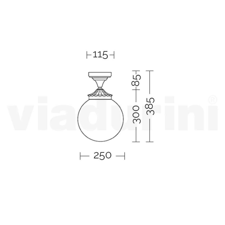Loftslampe i akryl og sort aluminium Fremstillet i Italien - Trovanero Viadurini