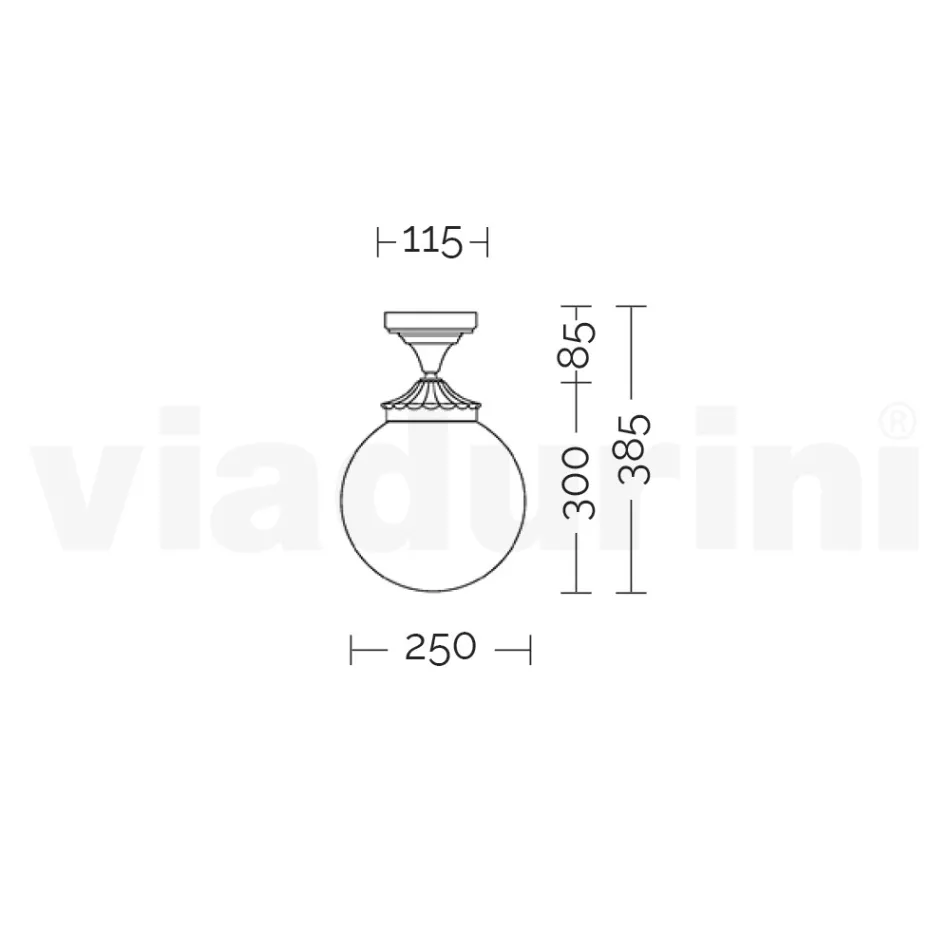 Loftslampe i aluminium og opal akryl Fremstillet i Italien - Trovaantracite Viadurini