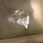 Loftslampe i metal og keramik med håndmalet rose - Pisa Viadurini