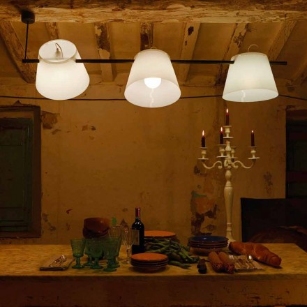 Lampe 3 lys moderne design, L.150xP.32cm, Gemma Viadurini