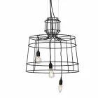 Ophængslampe 3 lys i design i hvid eller naturligt metal - Stylus Viadurini