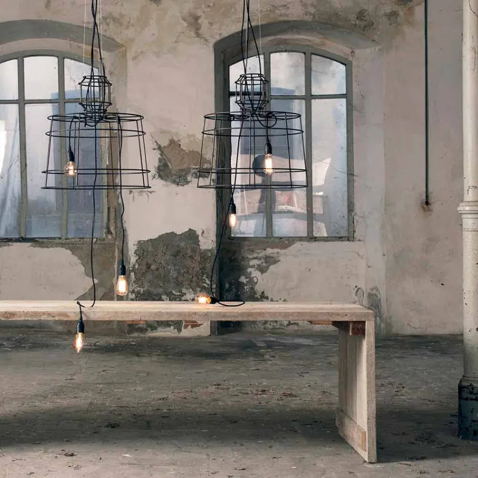 Ophængslampe 3 lys i design i hvid eller naturligt metal - Stylus Viadurini