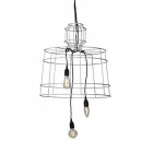 Ophængslampe 3 lys i design i hvid eller naturligt metal - Stylus Viadurini