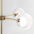 5 lys hængelampe i naturlig messing og glas - Molecola af Il Fanale Viadurini