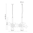 Pendellampe 6 lys Design i hvid eller sort aluminium - Celio Viadurini
