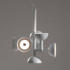 Pendellampe 6 lys Design i hvid eller sort aluminium - Celio Viadurini