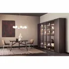 Ophængslampe 8 lys i naturligt messing og glas - Molecola af Il Fanale Viadurini