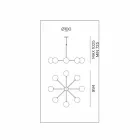 Ophængslampe 8 lys i naturligt messing og glas - Molecola af Il Fanale Viadurini