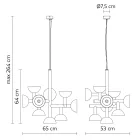 Pendellampe 9 lys Design i hvid eller sort aluminium - Celio Viadurini