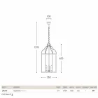 Hængende lampe med 3 lys messing og glas Turandot Viadurini