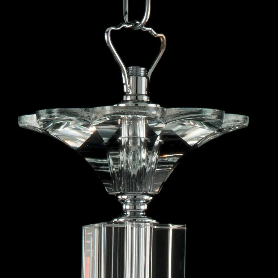 Pendel 3 lys glas og cristallo Ivy, lavet i Italien Viadurini