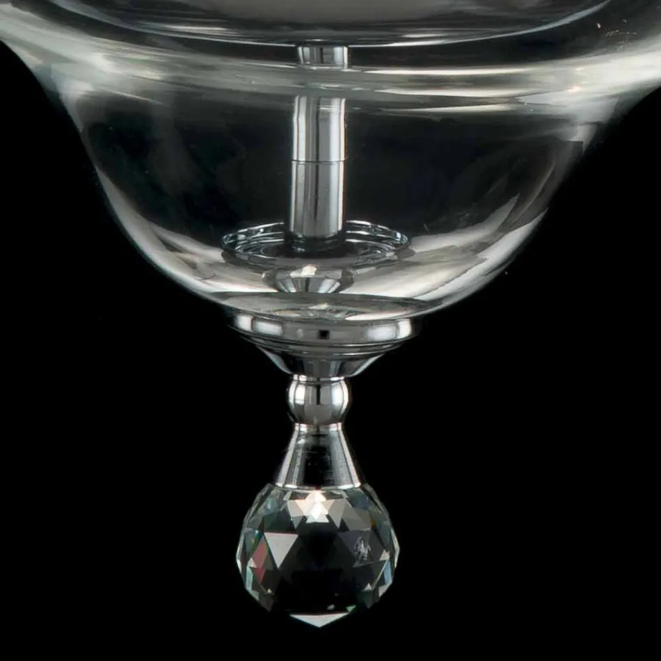 Pendel 3 lys glas og cristallo Ivy, lavet i Italien Viadurini