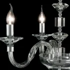 Pendel 3 lys glas og cristallo Ivy, lavet i Italien Viadurini