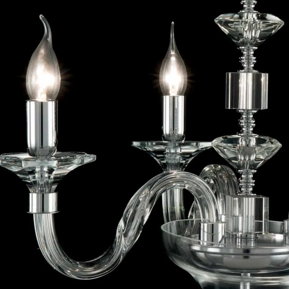 Pendel 3 lys glas og cristallo Ivy, lavet i Italien Viadurini