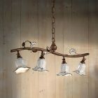 4 lys hængelampe i håndlavet keramisk rosedekor - Pisa Viadurini
