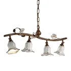 4 lys hængelampe i håndlavet keramisk rosedekor - Pisa Viadurini