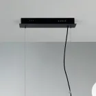 Pendellampe med 5 lys i metal og moderne blæst glas - Birga Viadurini