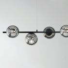 Pendellampe med 6 lys i metal og moderne blæst glas - Birga Viadurini