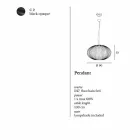 Pendel lakeret stål, Ø90xh.53xl.cavo100cm, Joy Viadurini