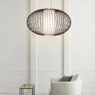 Pendel lakeret stål, Ø90xh.53xl.cavo100cm, Joy Viadurini