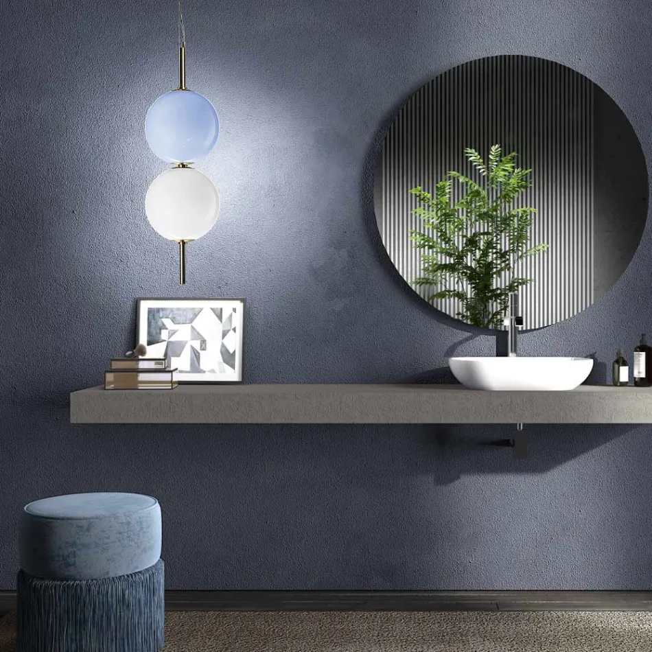 Håndlavet hængelampe i blæst Venedigglas - Jupiter Viadurini