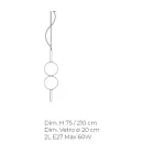 Håndlavet hængelampe i blæst Venedigglas - Jupiter Viadurini