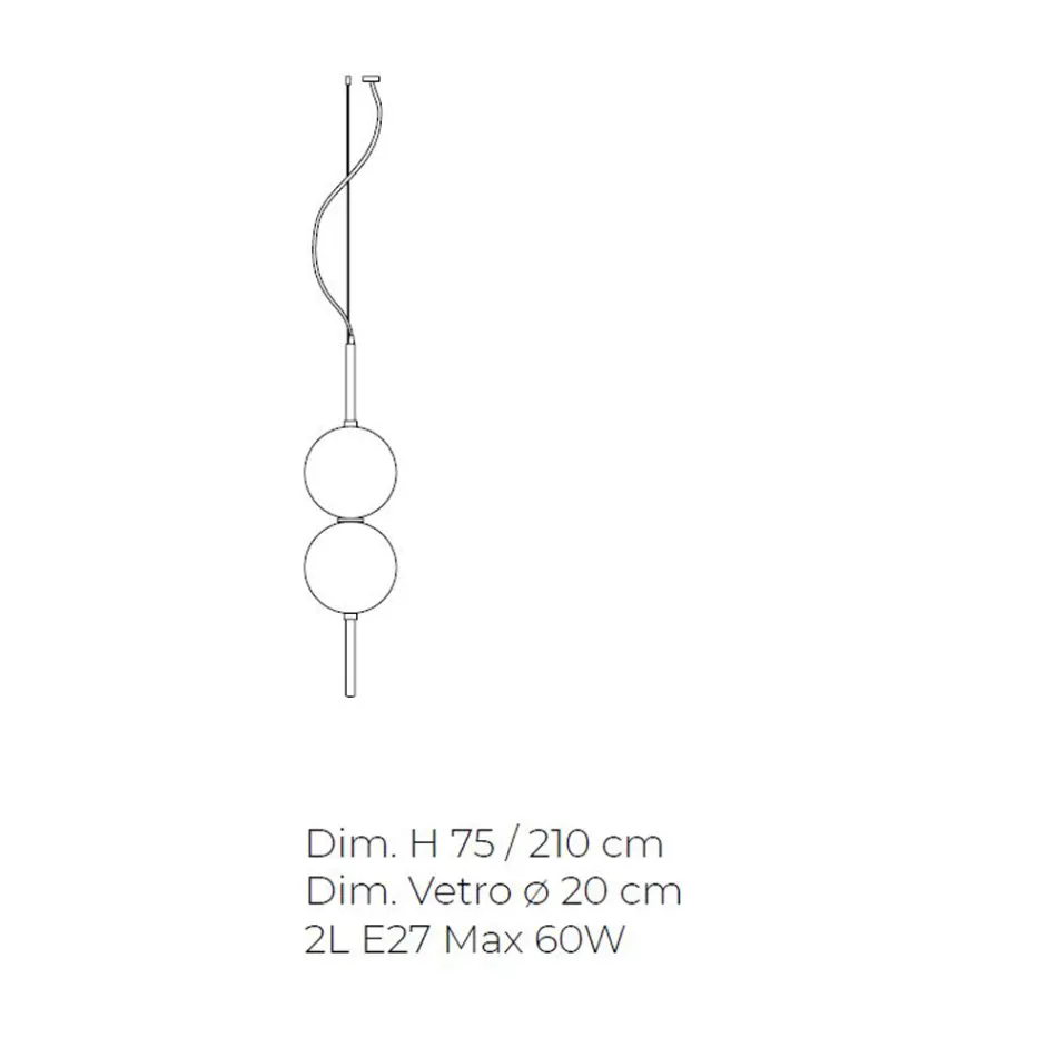 Håndlavet hængelampe i blæst Venedigglas - Jupiter Viadurini