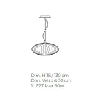 Håndlavet blæst glas hængelampe i Venedig - Dafne Viadurini