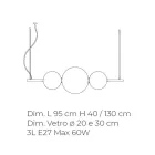 Håndlavet hængelampe i lagdelt venetiansk glas - Jupiter Viadurini