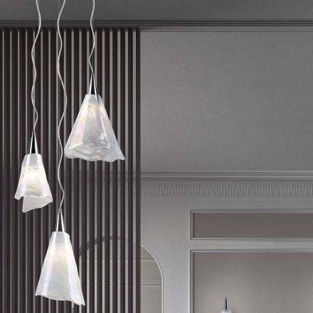 Håndlavet venetiansk blæst glas ophængslampe - Krystal Viadurini