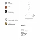 Lampe suspension i to-tone Ø40x H20x L.cavo100cm stål Lys Viadurini