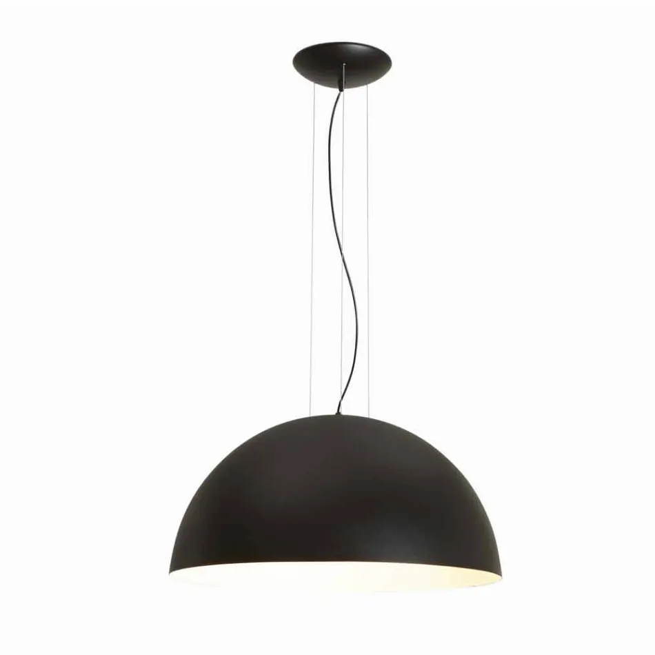 Lampe suspension i to-tone Ø40x H20x L.cavo100cm stål Lys Viadurini