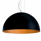 Lampe suspension i to-tone Ø40x H20x L.cavo100cm stål Lys Viadurini