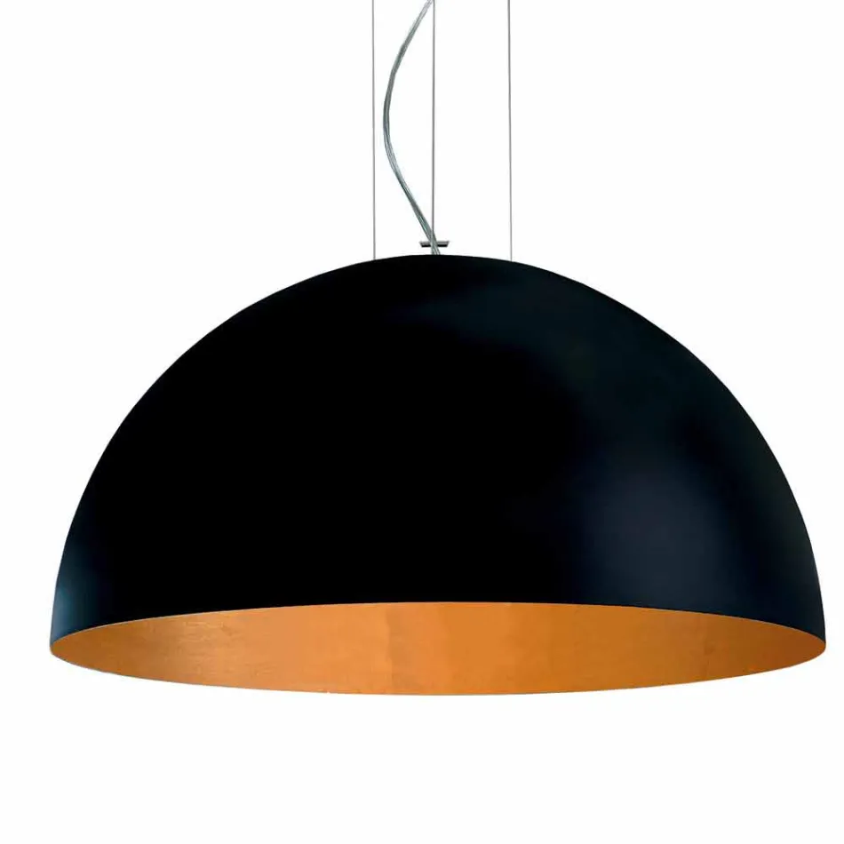Lampe suspension i to-tone Ø40x H20x L.cavo100cm stål Lys Viadurini