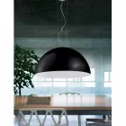 Lampe suspension i to-tone Ø40x H20x L.cavo100cm stål Lys Viadurini