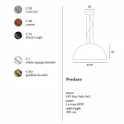 Lampe bicolor suspension stål, Ø60xh.30xL.cavo100cm, Tara Viadurini