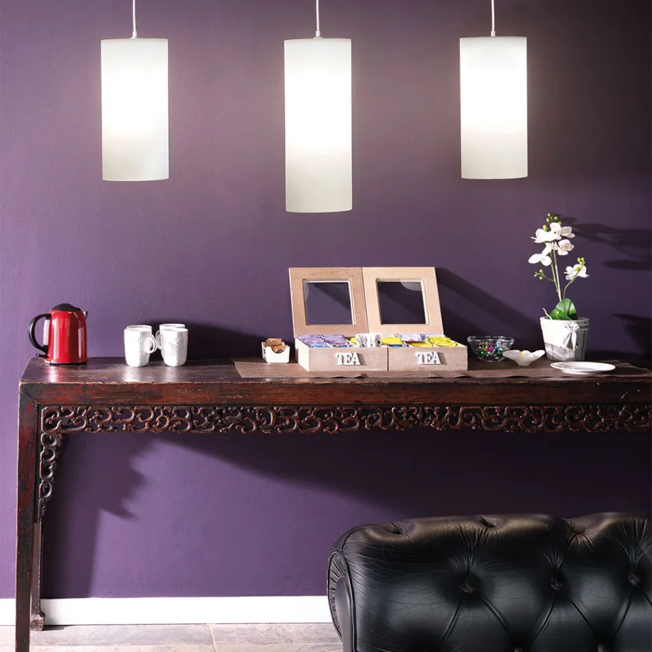 Cylindrisk ophængslampe i polyethylen Fremstillet i Italien - Minervo Viadurini