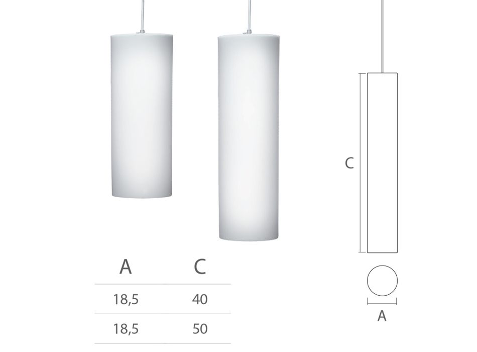 Cylindrisk ophængslampe i polyethylen Fremstillet i Italien - Minervo Viadurini