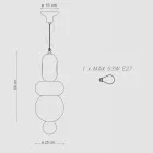 Pendellampe med 3 elementer af forskellige former lavet i Italien - Bumbum Viadurini